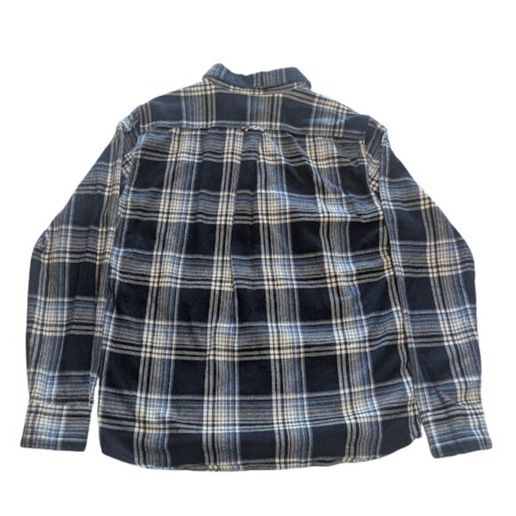 Eddie Bauer 100% Cotton Flannel Button-Up Shirt Men’s Medium Blue Plaid - Picture 2 of 9